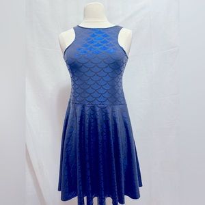 Fish scale patterned skater dress